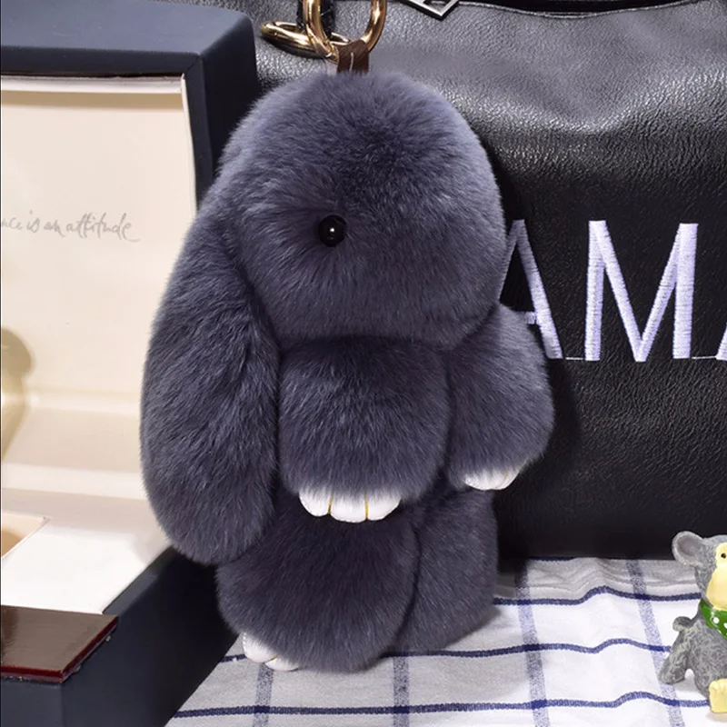 Rabbit Fur Keychain Charms Cute Accessories Luxury Gift for Friends Women/Kids Car Bag Holder Pendant Jewelry Key Ring Chain