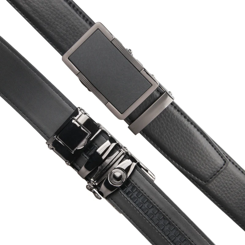 Brand Brown Leather Belt for Men Luxury Brand Fashion Automatic Buckle Ratchet Belts Comfort Click Leather Belt Male