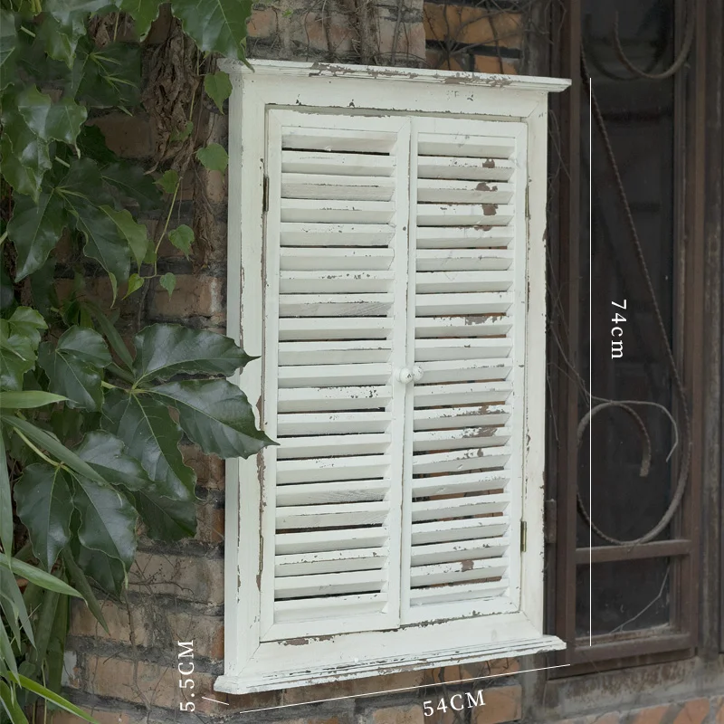 Handmade Shabby Chic Countryside Wooden Wall Decor Shutter Window Frame