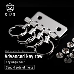 SOZO 3 Pcs portafoglio portachiavi 4 ganci portachiavi in metallo Hardware accessori fai da te strumento rivetto gancio portachiavi organizzatore portachiavi