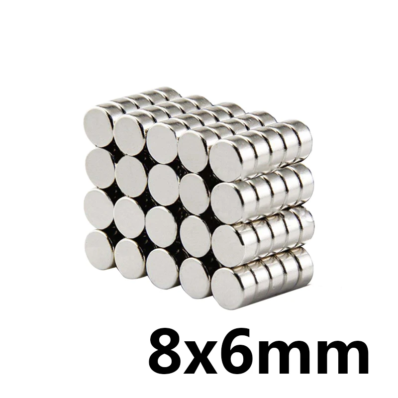 10/20/50PCS 8x6 mm Powerful Magnetic 8mmx6mm Permanent Small Round Magnet 8x6mm Neodymium Magnet Super Strong magnets 8*6 mm