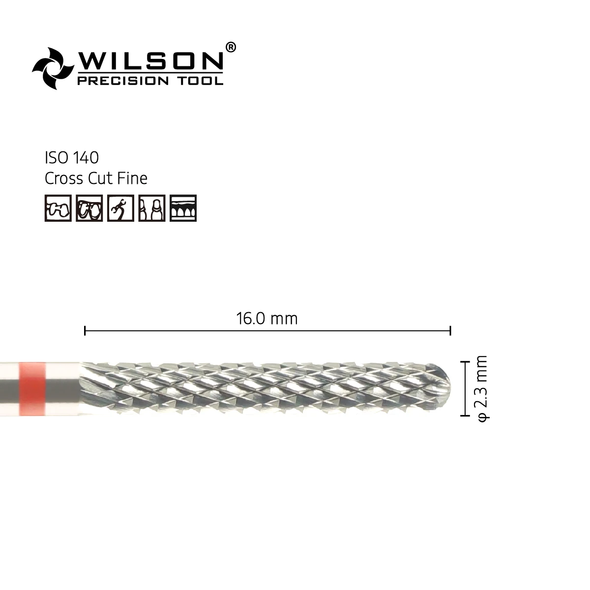 WilsonDental Burs 5000205-ISO 145 140  023 Tungsten Carbide Dental Burs for trimming Metal/Acrylic