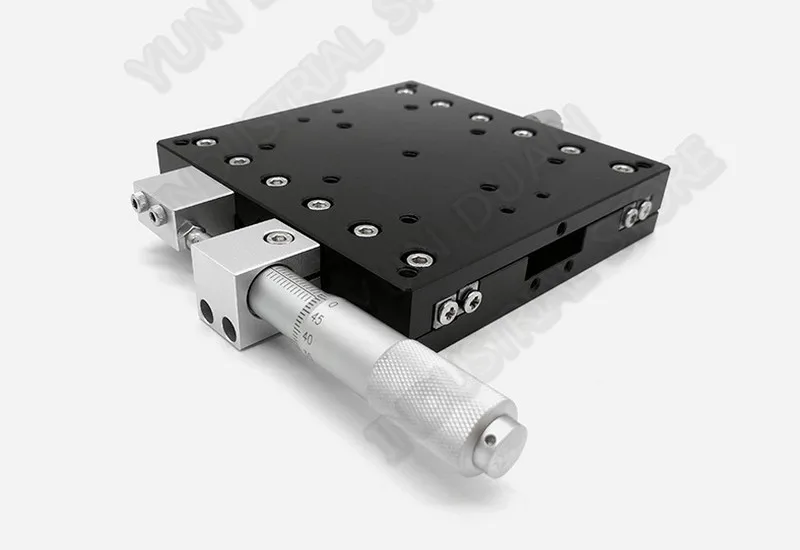 

90*90mm X Axis Manual Displacement Trimming Platform Cross Roller Guide Way Linear Stage Sliding Table High precision LX90-L