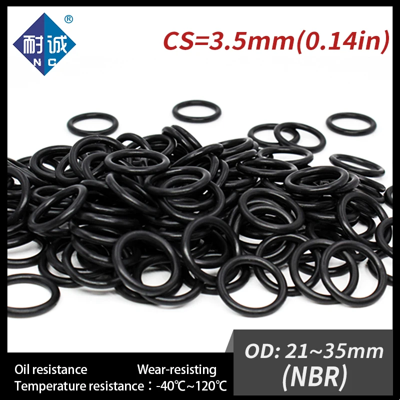 10 PCS / Lot Rubber Black NBR CS 3.5mm OD 21/22/23/24/25/26/27/28/29/30/31/32/33/34/35*3.5 O Ring Gasket Oil waterproof.-.