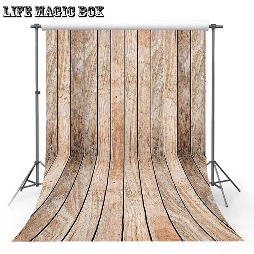 LIFE MAGIC BOX Light Wood Flooring Christmas Backdrop Smoke Background Fairy Backdrop Floor-437