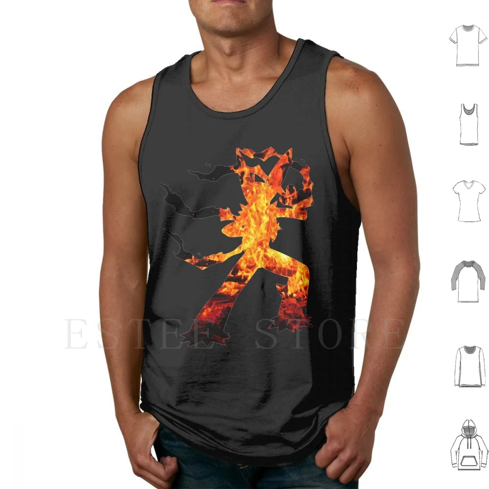 Mega Blaziken usado Blast Burn camisetas sin mangas chaleco sin mangas Mega Blaziken Blaziken Torchic legendario Cool Fighting tipo lucha