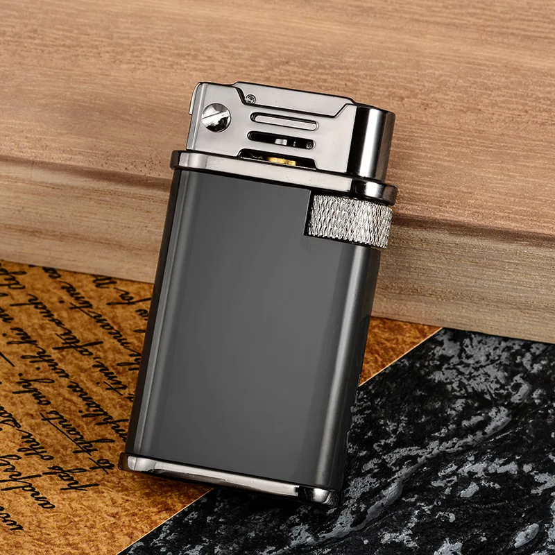 Retro Trench Copper Flint Lighter Brass Metal Men Gadgets Kerosene Oil Gasoline Lighter Gas Grinding Wheel Cigarette Cigar