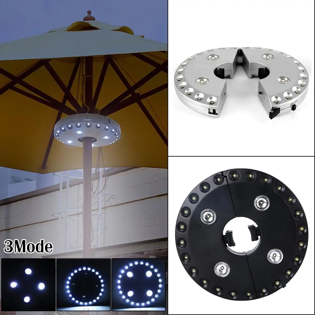 28LED Outdoor Garden Patio Umbrella Pole Light Detachable Portable Camping Tent Yard Lawn Cordless Lamp Emergency fishing Light