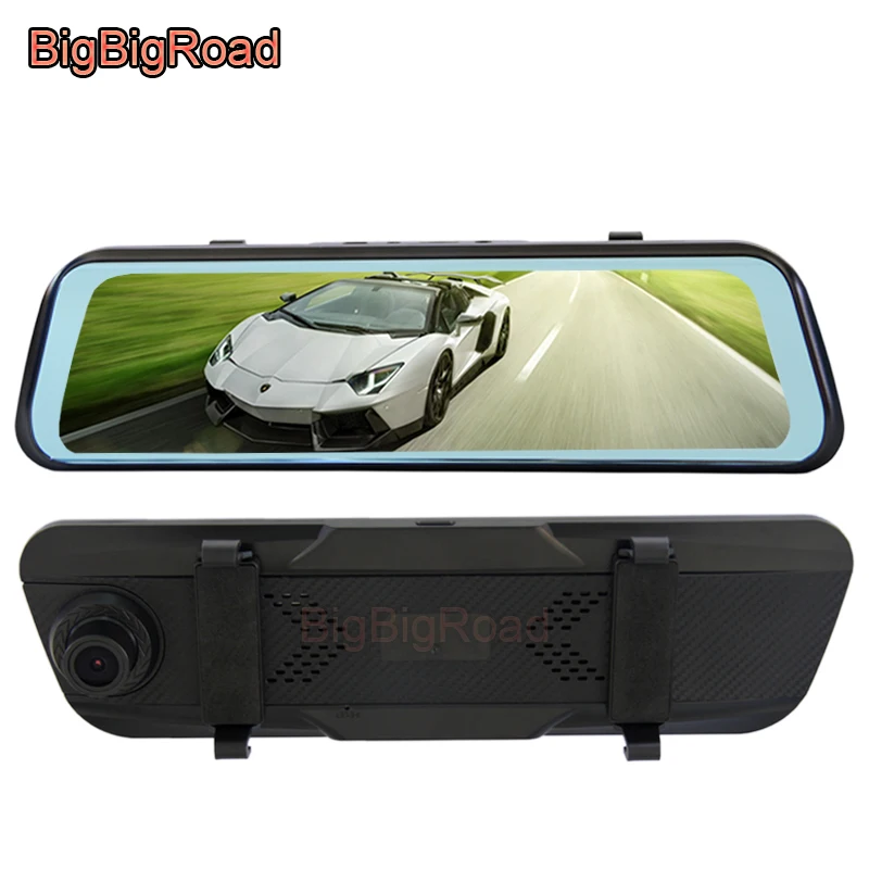 BigBigRoad Car DVR Dash Camera Cam Stream RearView Mirror IPS Screen For Renault Kwid Kangoo Kaptur Sandero Sport RS Triber