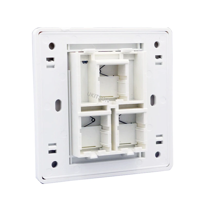 White Color 3 Ports Faceplate Compatible For EU Round Junction Box Three Keystone Insert Sockets Wall Outlet