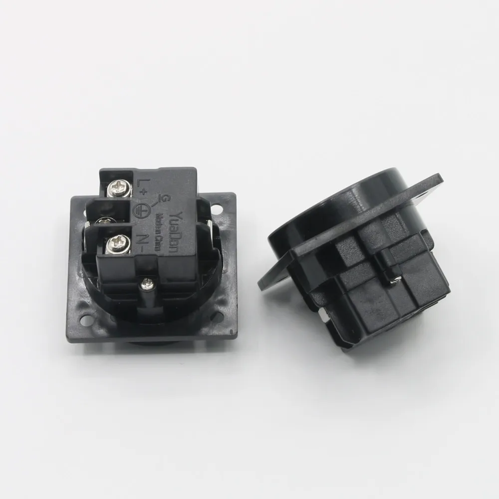 Toma de corriente tipo europeo para chasis, enchufe para tarjeta montada de 50x50MM, AC220-250V, 16A, europeo, Schuko, 2 pines IEC, 1 ud.