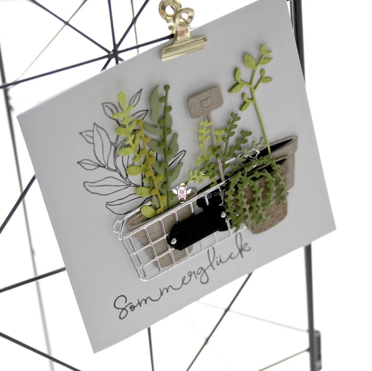 Piggy Craft metal cutting dies cut die mold Flower leaf pot basket Scrapbook paper craft knife mould blade punch stencils dies