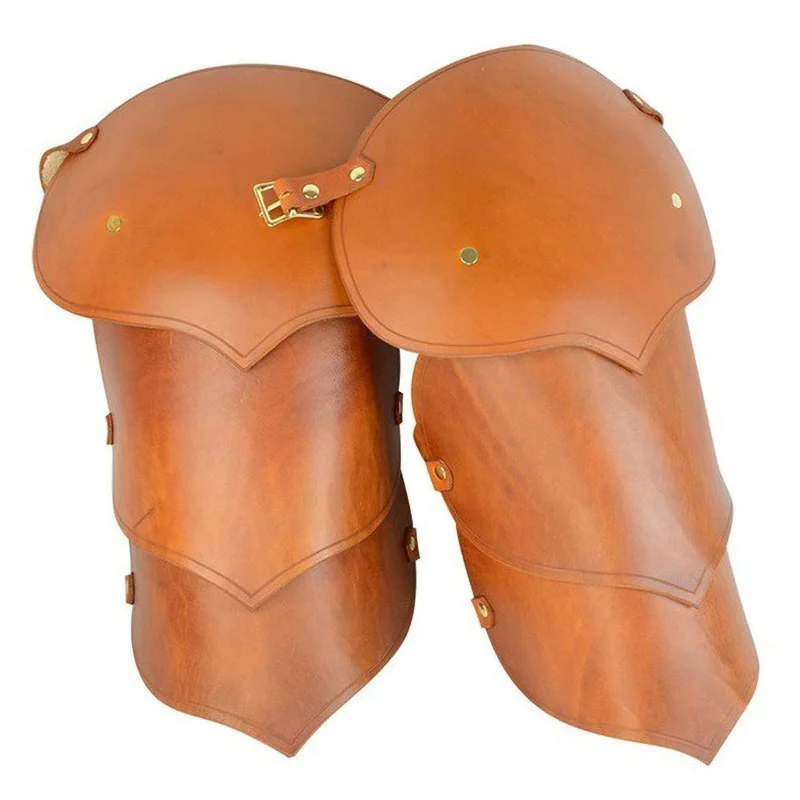 Armadura de cuero Steampunk para hombres, armadura Medieval de doble hombro, Spaulders, guerrero vikingo, accesorio de disfraz, equipo de Larp