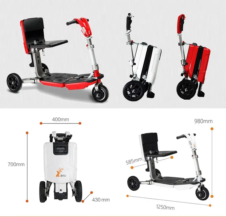 Portable Automatical Folding Electric Tricycle Scooter For The Elderly Small Assisted Household Battery For Scooter Wheelchair