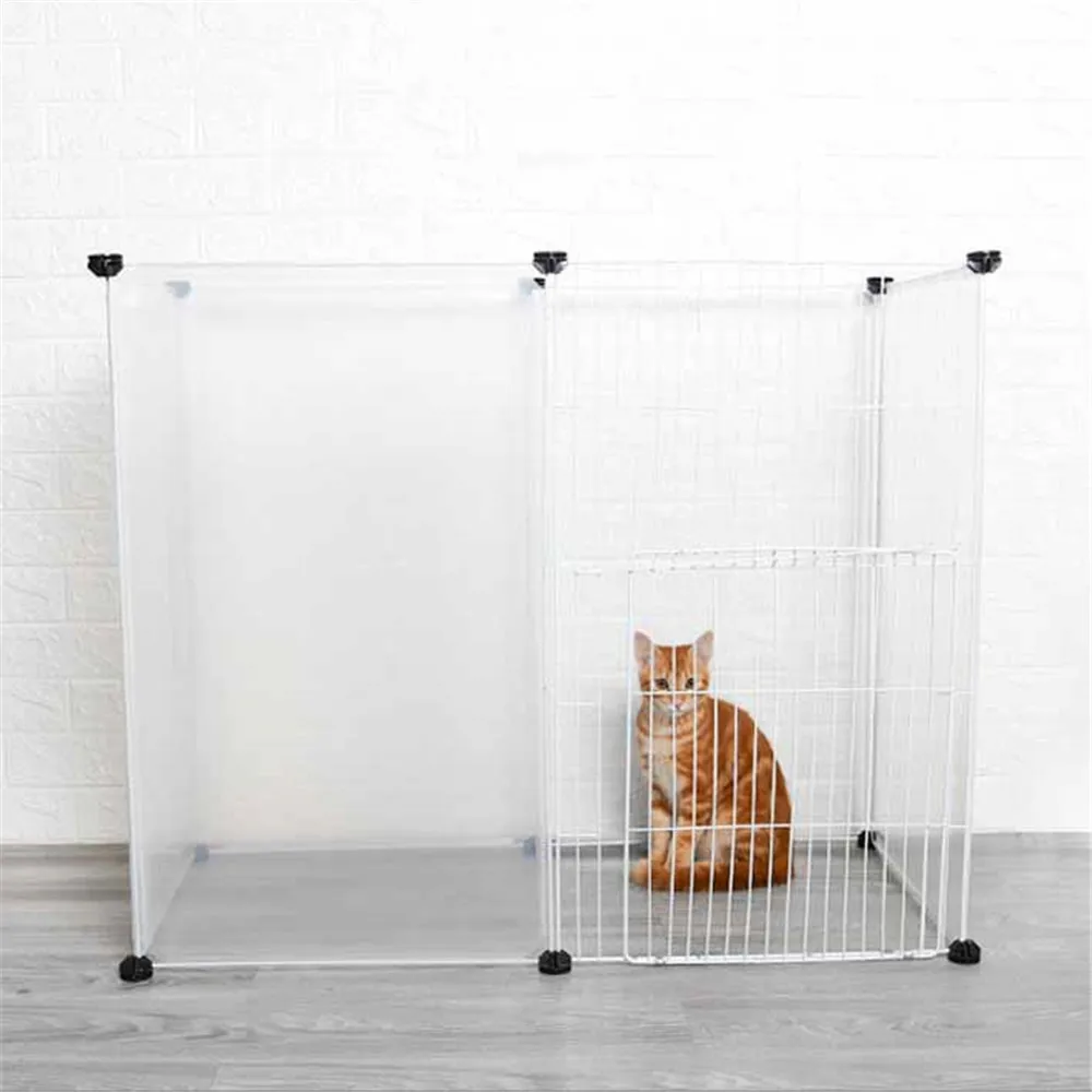 

DIY Pet House Playpen Dog Cage Indoor Iron Fence Foldable Puppy Kennel Cat Kitten Gate Exercise Training Space Rabbit Guinea Pig