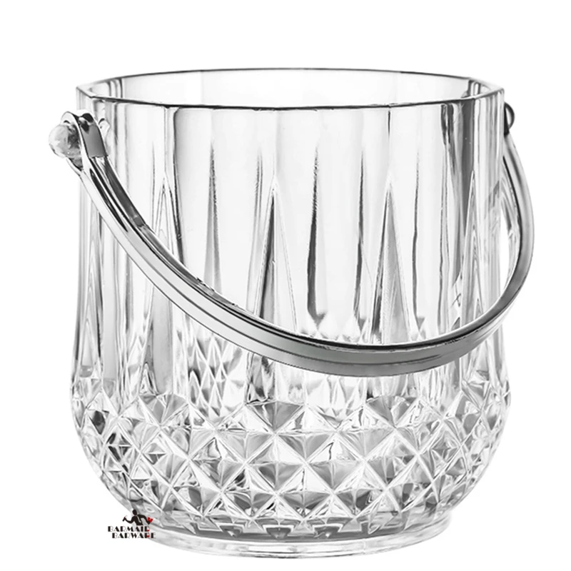 1.2L Arcylic Ice Bucket Wine Champagne Gorgeous Diamond Ice Bucket With Ice Tong