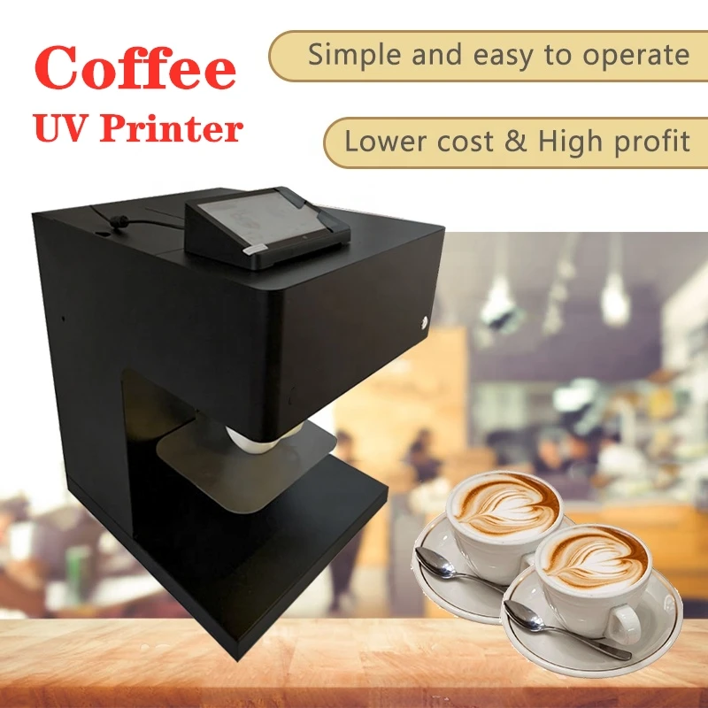 Best 3D Coffee UV Printer Automatic Digital Latte Art Print On Coffe Cake Printing Machine For Cappuccino Biscuits With Wifi