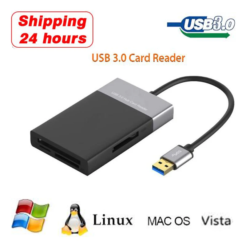 USB 3.0 to XQD/CF/SD/TF 6 in 1 USB Hub Adapter Multi-Function USB 3.0 HUB expand U Flash Disk Drive Read for PC Laptop Notebooks