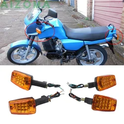 4pcs Motorcycle 12V Amber Indicator Front & Rear LED Blinker For MZ ETZ 251  E-mark E3, SAE DOT Approved Turn Signal Light