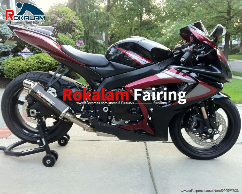

Aftermarket Bodywork For Suzuki K6 GSXR600 GSXR750 2006 2007 GSXR600/750 06 07 Black Red Motorcycle Fairings (Injection Molding)