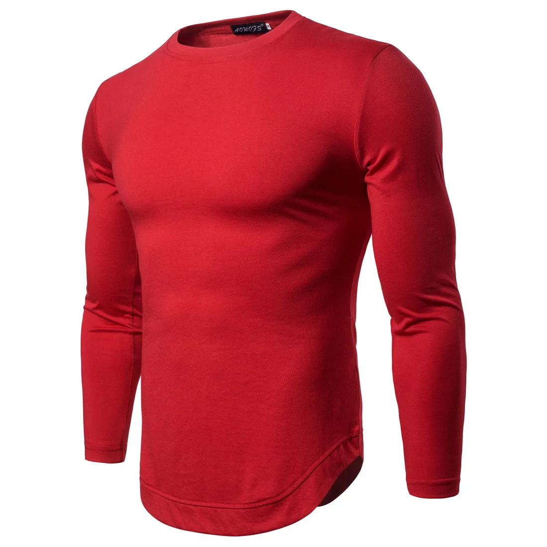 

Autumn New Men's Long-sleeved Solid Color T-shirt European Size Large Size Men T Shirt