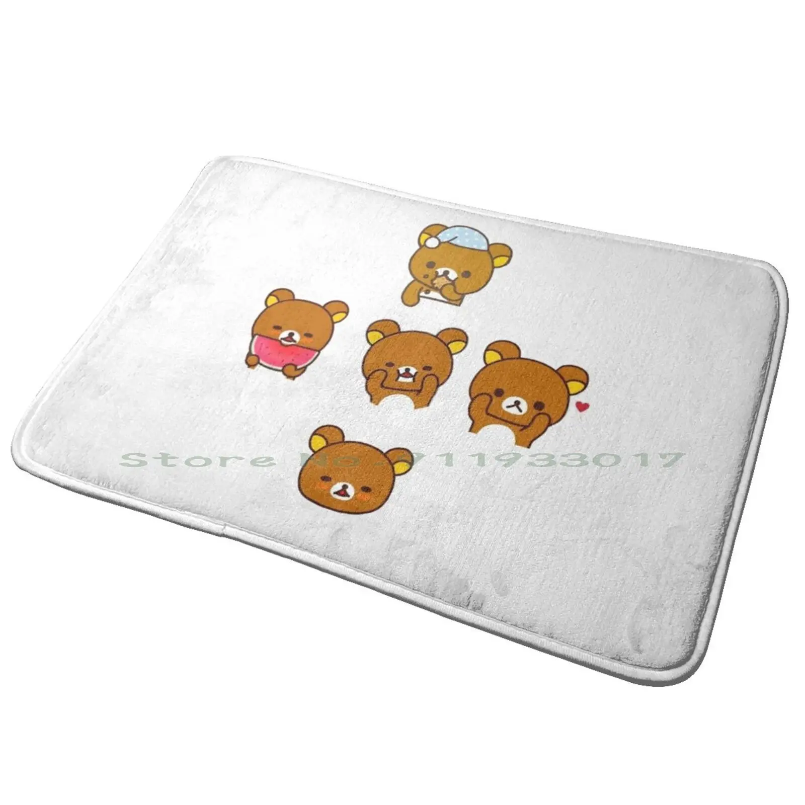 Rilakkuma Entrance Door Mat Bath Mat Rug Finish Him Gamer Play Cute Cool Video Game Fight Trend Funny Fan Kids Girls Man New