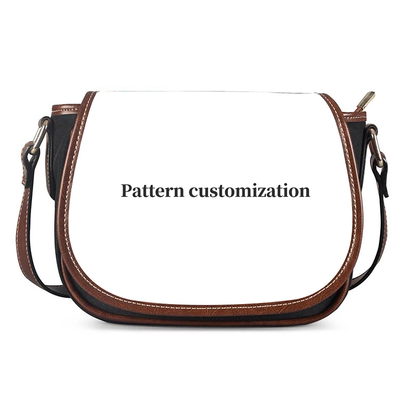 Customization Ladies Retro Casual Messenger Bag Zipper PU Leather Personalized Color Photo Cover Shell Bag Messenger Purses