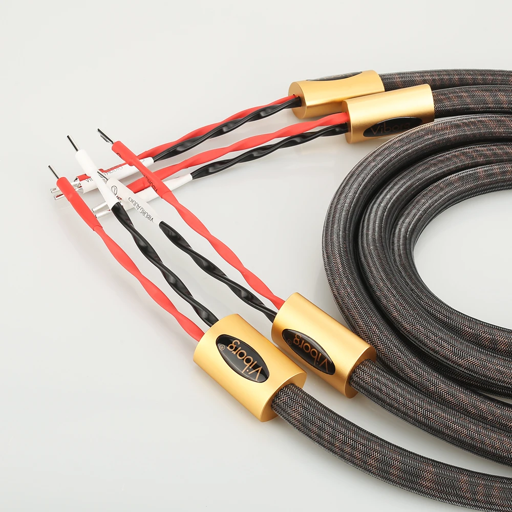 حمى المتكلم سلك نامتسو التوقيع 6N الفضة النقية الصوت كابل المهنية مكبر هاي فاي كابل مع النحاس النقي banan المقابس
