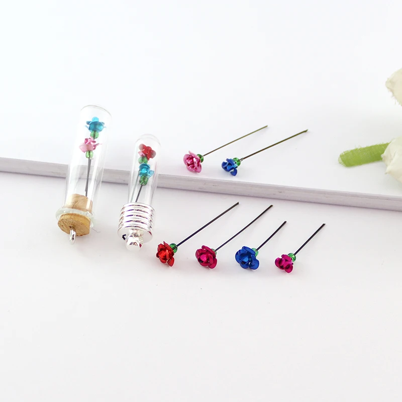 15PCS Colourful mini Rose flower Decoration for Filler Rice Vial Glass Wishing Bottle Charm Pendant