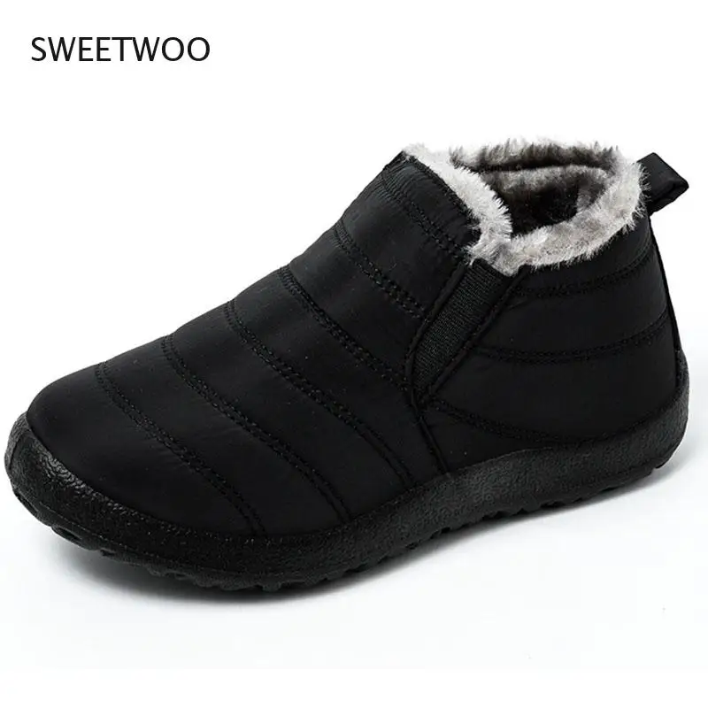 Winter Men Shoes For Men Boots Thick Fur Warm Ankle Boots For Men Footwear Waterproof Snow Boots Botas Shoes Man Unisex