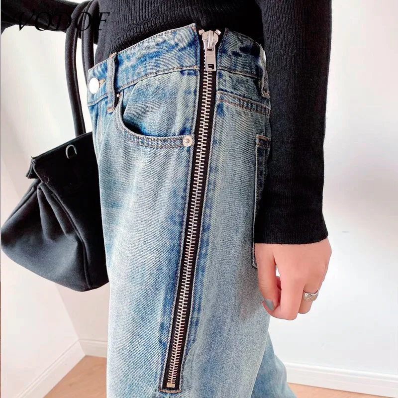 Mcefilee Straight Jeans Women Plus Size High Waisted Denim Pants Wide Leg Vintage Streetwear Full Length Trousers