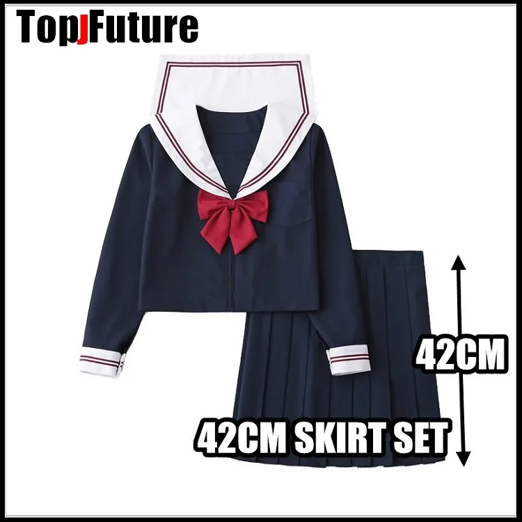 Dark Navy Orthodoxe College Stijl Japanse Student Schooluniform Jk Uniform Pak Slechte Meisje Gicosplay Matrozenpakje Klasse Pak