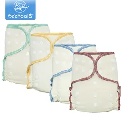 EezKoala 2pcs/lot ECO-friendly OS Hemp Fitted Cloth Diaper,AIO each diaper with a snap insert, fit baby 5-15kgs, high absorbency