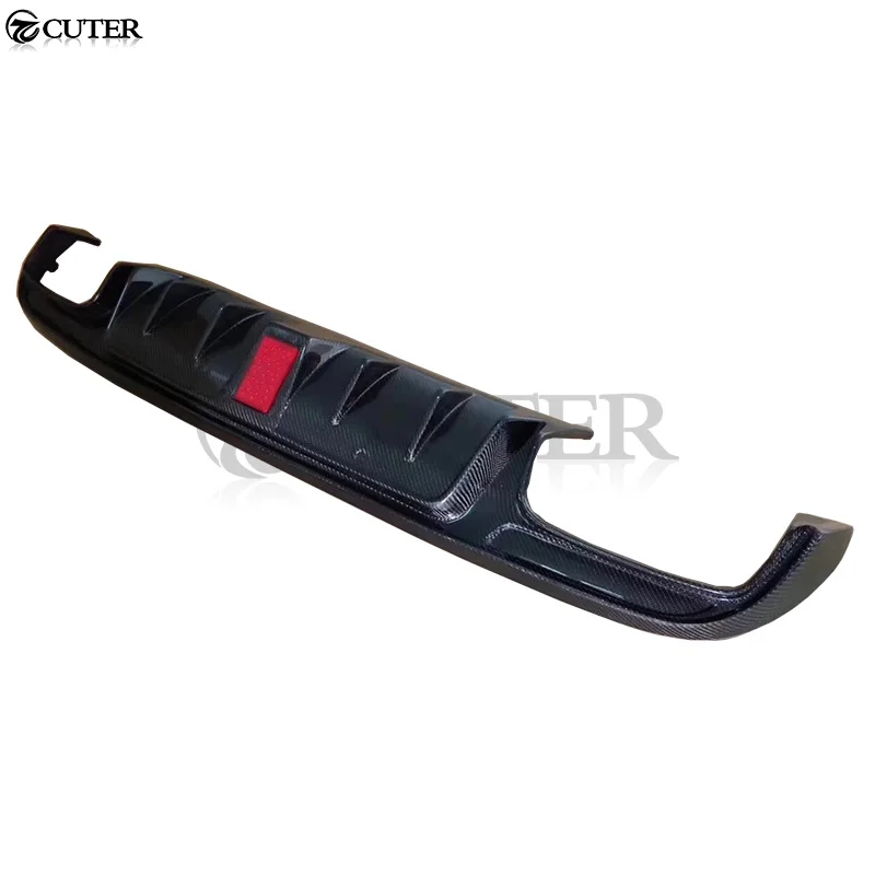 W205 C63 Carbon Fiber Rear Diffuser Back Bumper Four Out with Led Lights Lip for Benz W205 C260 C200 C300 C180 Body Kit 14up