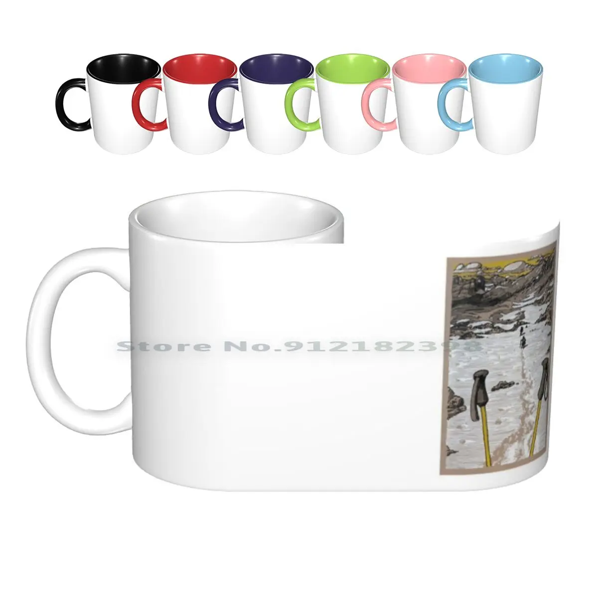 Banff Mountain Hike Sketch Ceramic Mugs Coffee Cups Milk Tea Mug Banff Hiking Backpacking Hiking Moutains Pct Pacific Crest