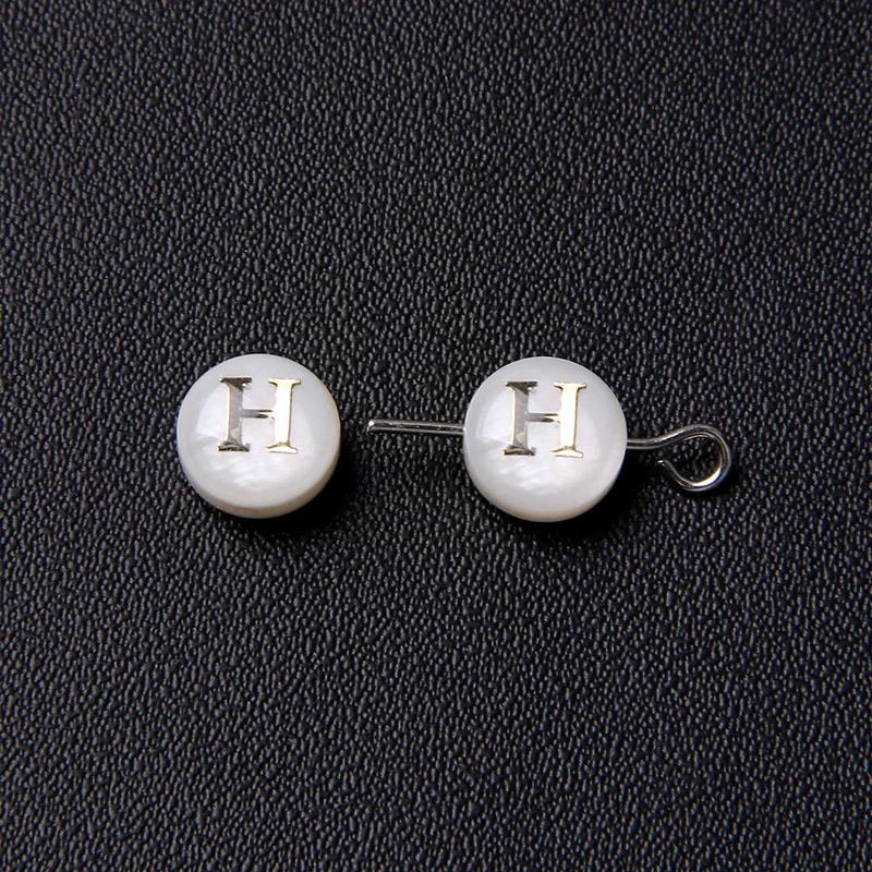 8mm A-Z Initial Letter Round Shell Beads Alphabet Natural Mother of Pearl Loose Letter Beads for Jewelry Making DIY Accessries