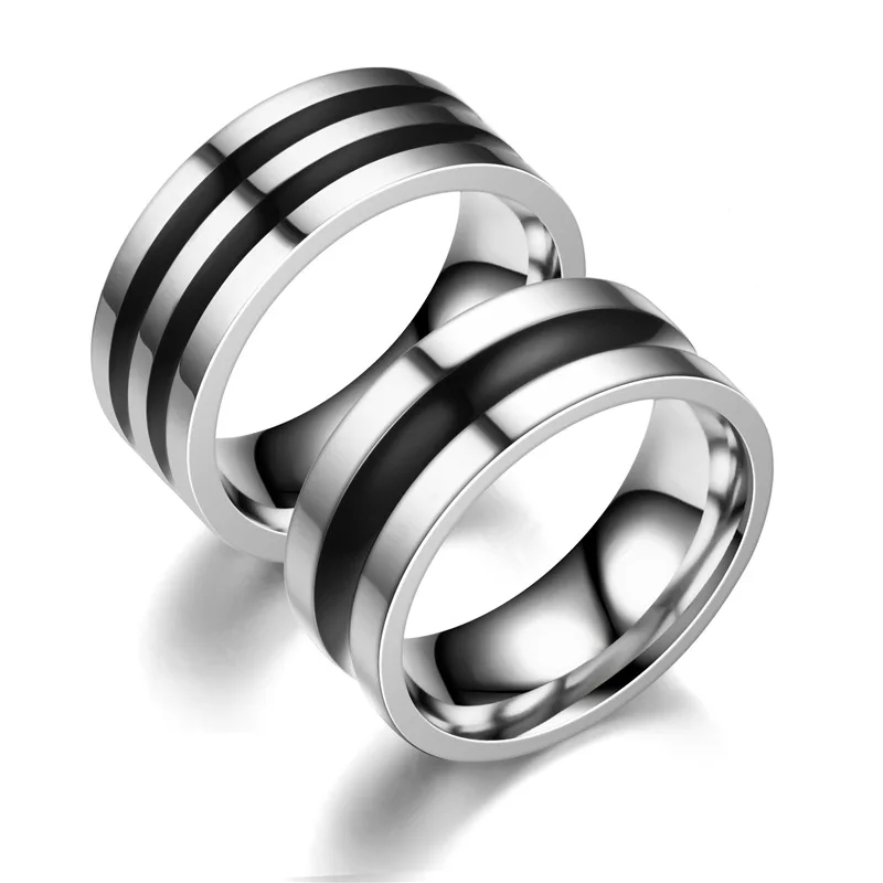 New jewelry titanium steel men's ring retro personality stainless steel dripping black oil magic ring