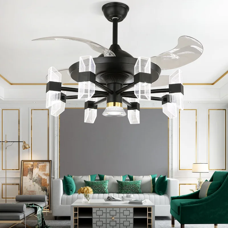 42 Inch Minimalist Ceiling Ventilator Lamp Fan Chandelier Living Room Bedroom Fans Lamps Home Decro Dining Room Lighting