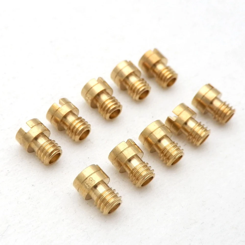 10pcs 4mm Main Jet M4 for GY6 50cc 139QMB Motorcycle Mikuni Keihin Carburetor PZ19 Size 40 42 44 45 46 48 50 52 55 58