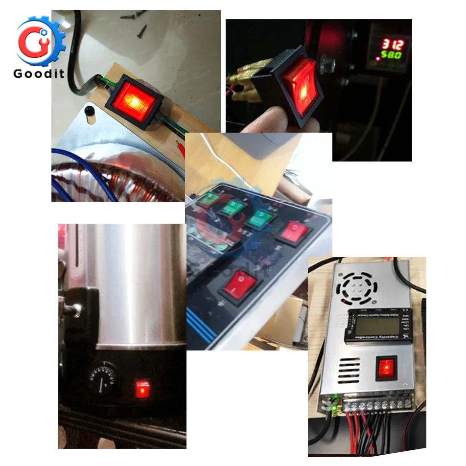 5Pcs/Set 4 Pin Rocker Switch 2 Position Lamp Light ON/OFF 30A/250V KCD4 Toggle Power Switches Silver Contacts 25*31MM