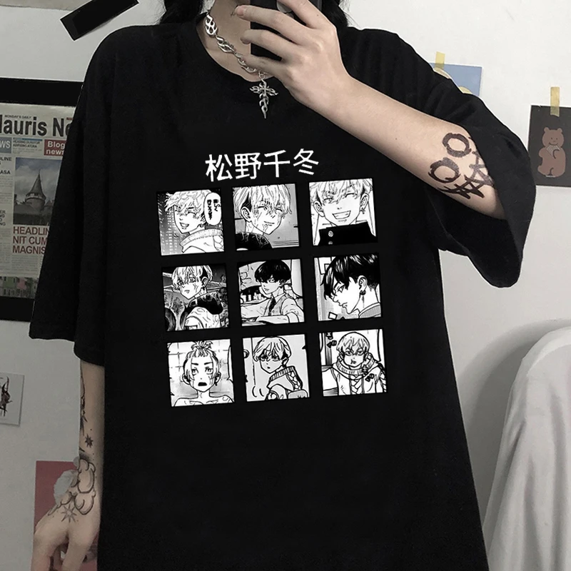 Camiseta de Anime japonés de Los Vengadores de Tokio para hombre, Tops Harajuku Kawaii, camisetas gráficas de los Vengadores de Tokio, camiseta