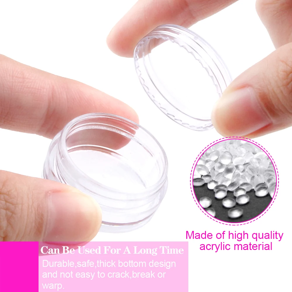 10/20/30/50Pcs 2.5g Cosmetic Container Jar Pots Plastic Empty Bottle Transparent Storage Bottles Shampoo Refillable Plastic Boat