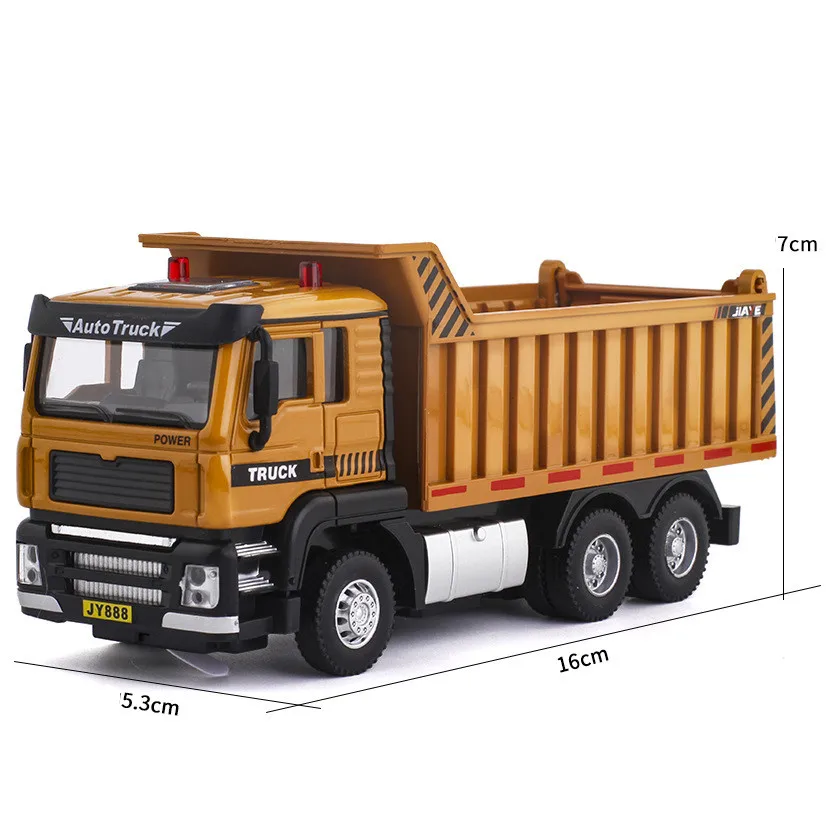 High simulation alloy pull back dump truck model,1:50 dump truck toy,simulated sound and light,free shipping