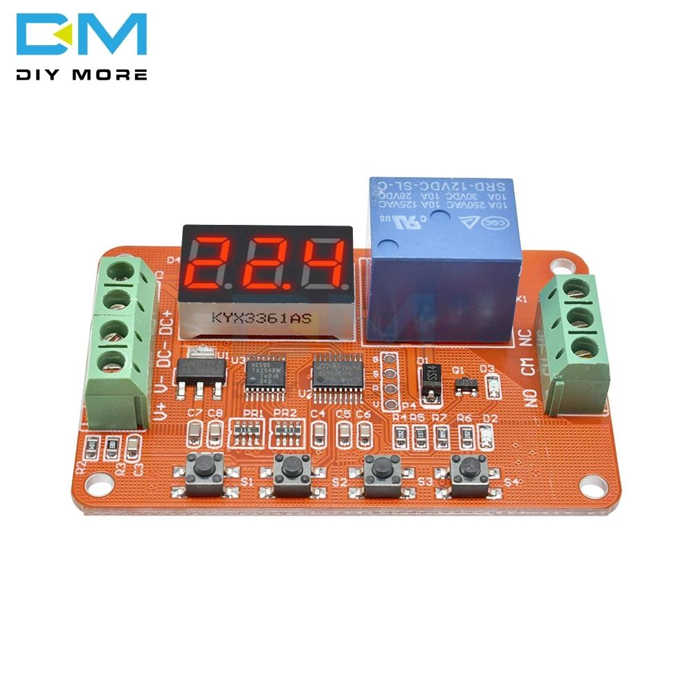 DC 5V 12V 24V DVB01 LED Digital Voltage Comparator Charge Discharge Overvoltage Undervoltage Overload Protection Module 4-wire