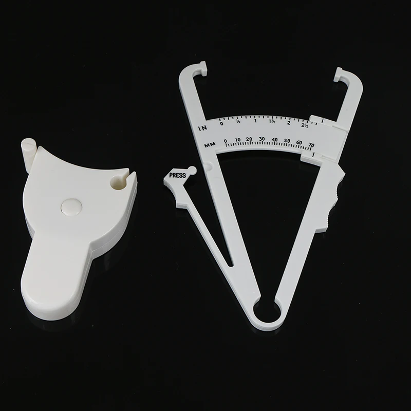 2Pcs/Set White PVC Body Fat Caliper Measure Tape Tester Fitness For Lose Weight For Body Building Portable Fitness Equipmnet