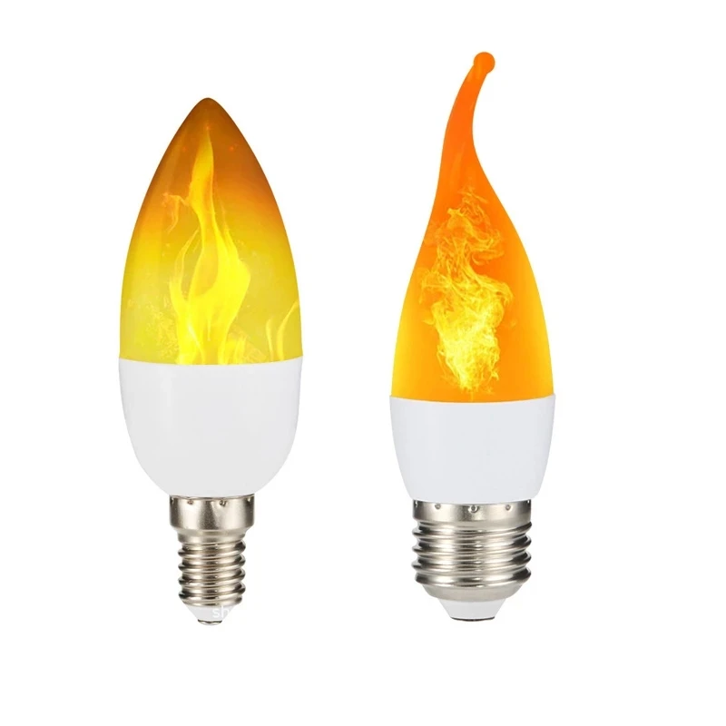 E27 E26 E14 B22 LED Flame Bulb 85-265V LED Flame Effect Fire Light Bulb 5W 12W Flickering Emulation Decor LED Lamp