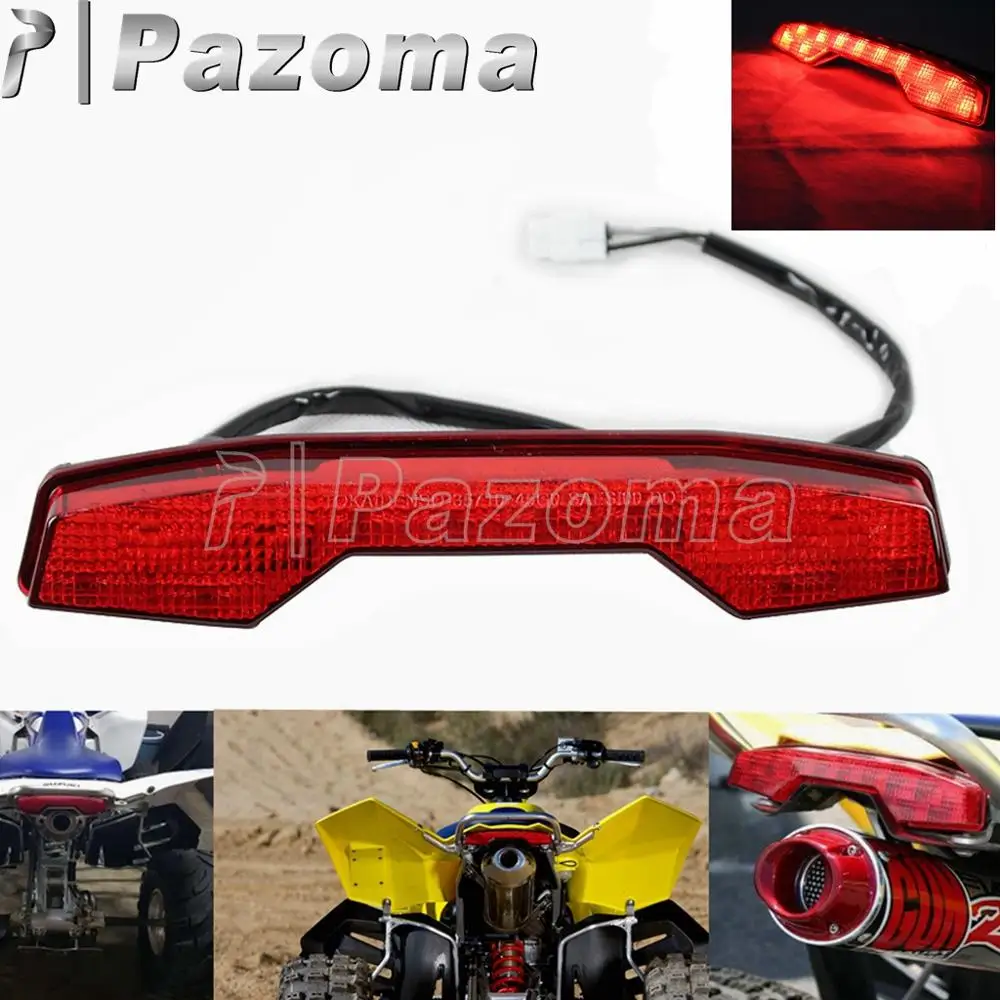 12V Red Motorcycle LED Tail Light Assembly ATV Quadsport Rear Stop Brake Light Lamp For Suzuki LTR450 LTR 450 LT-R450 All Years