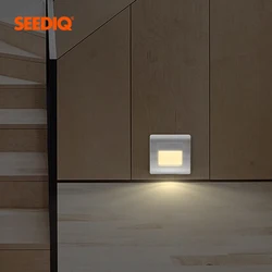 Recesso PIR Sensor LED Lâmpada de parede para casa, Escadas Iluminação, Corredor Lâmpada, Iluminação de parede, AC85-265V