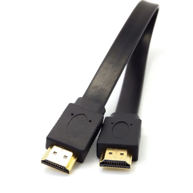 Cable de alta calidad Full HD corto compatible con HDMI, compatible con enchufe 3D macho a macho, Cable plano para Audio, Video, HDTV, TV, 30cm, 50cm