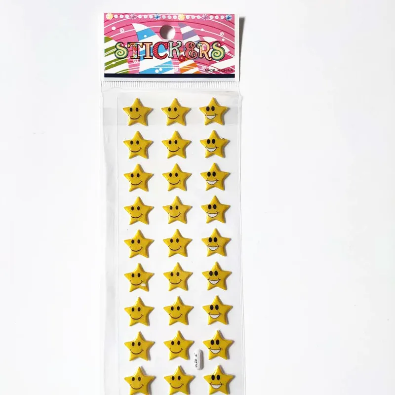 6 Sheets Multicolor Five Stars Stickers Kindergarten Reward Estrella Emoticon Bubble Adesivo Lovely Pentagram Pegatina Toy